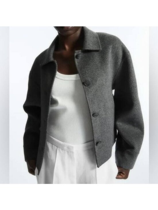 COS Jackets & Blazers - COS BOXY DOUBLE-FACED WOOL JACKET Womens size XS in GREY